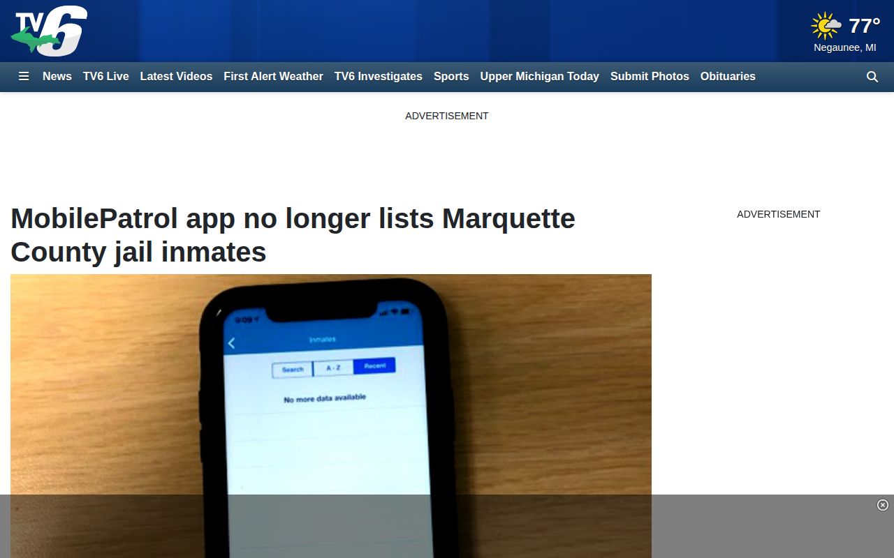 Report on the discontinued Marquette County 24-hour inmate feed