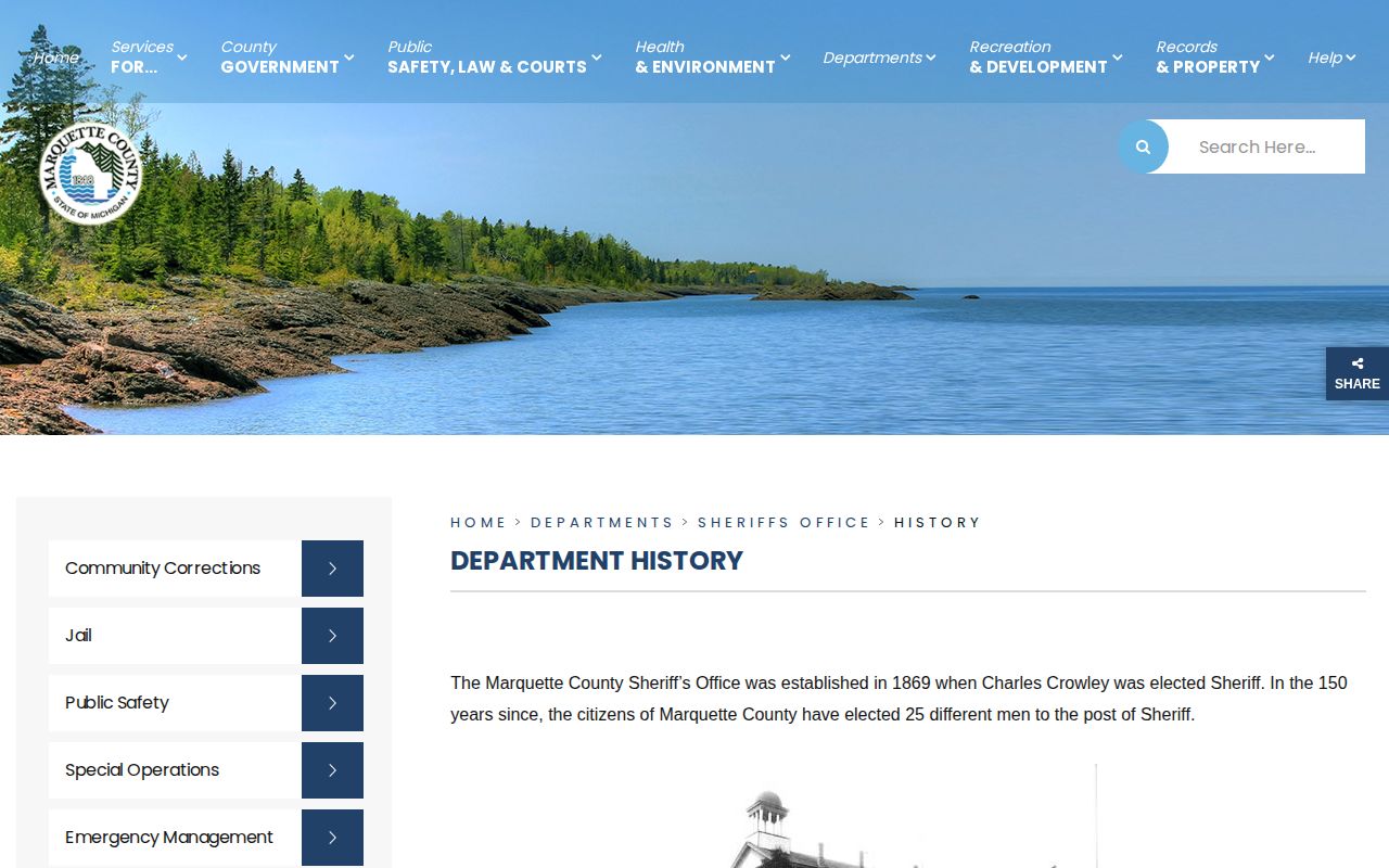 Marquette County Jail release facility history